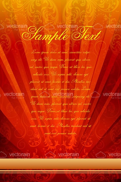 Abstract Orange Card Background with Sample Text